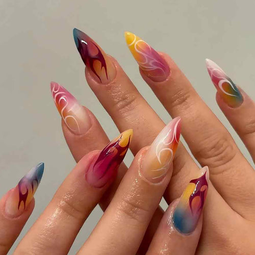 Künstlerisches Stiletto Press-On Nagelkunst Set