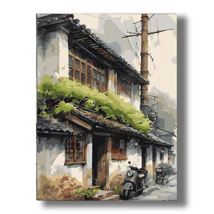Städtische Vintage Architektur Leinwand Kunst Karnz