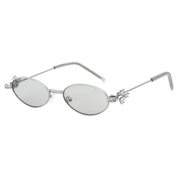 Damen Designer Sonnenbrille mit elegantem, verspiegeltem Rahmen und stilvollen Verzierungen Karnz