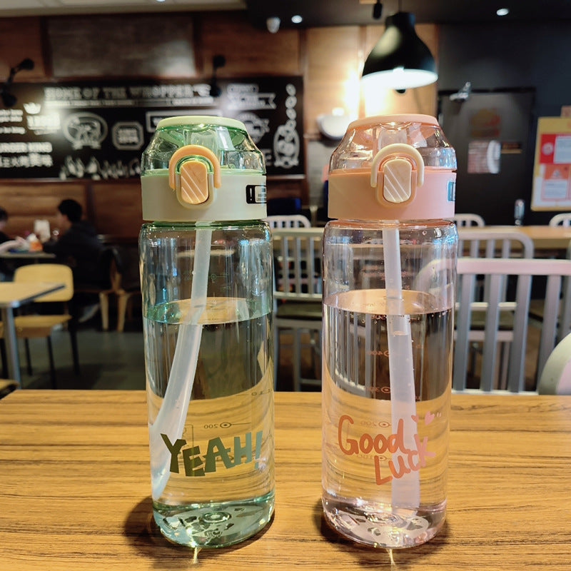 Damen Ergonomische Trinkflasche mit integriertem Strohhalm Karnz