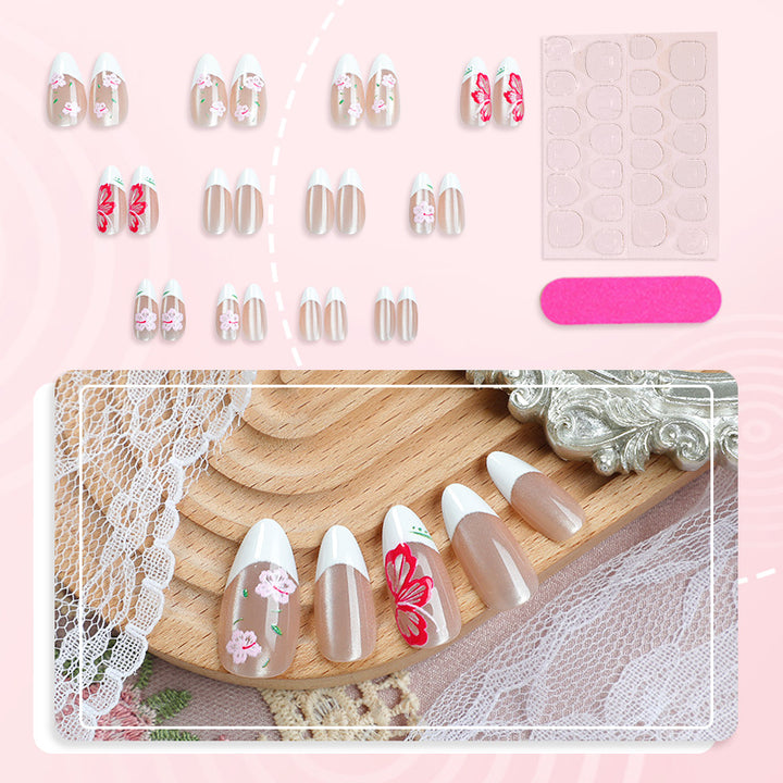 Premium Floral Press-On Nail Art Set