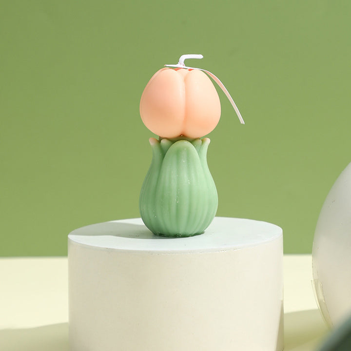 Handgegossene skulpturale Tulpenknospen Dekorationskerze