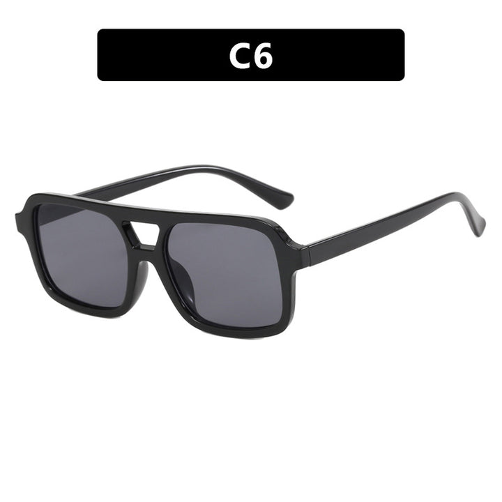 Damen moderne quadratische Sonnenbrille mit schützendem UV-Filter und transparentem Rahmen Karnz