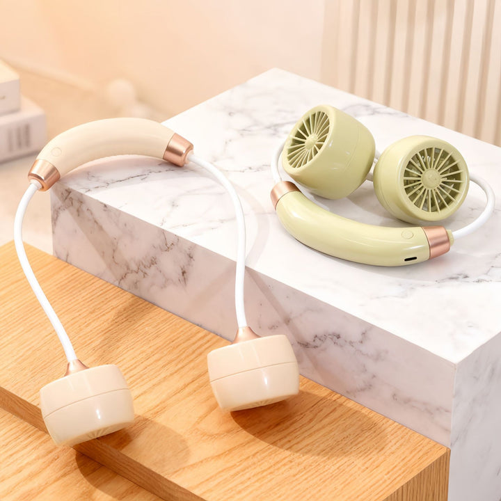 Unisex Tragbarer Doppelventilator mit flexiblem Arm und USB-Anschluss Karnz