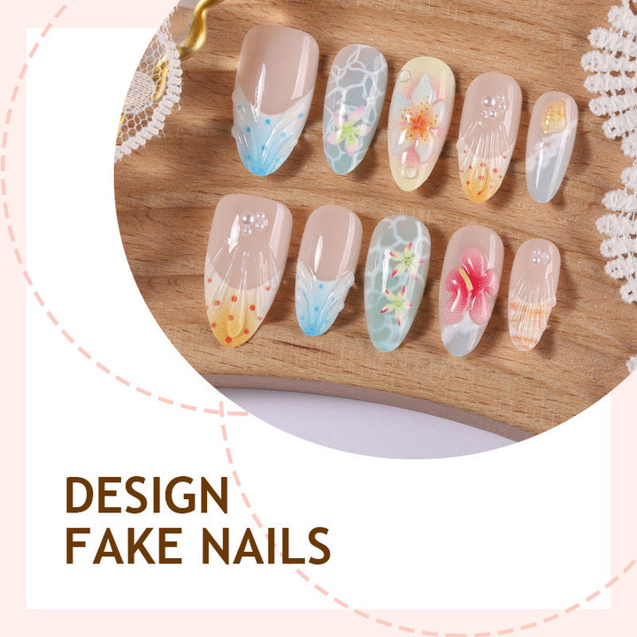 Kreatives Kunstnagel-Set mit floralem Design Karnz