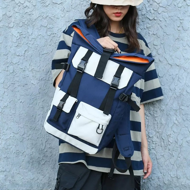 Moderner Rolltop-Rucksack mit Multifunktionalen Außentaschen Karnz