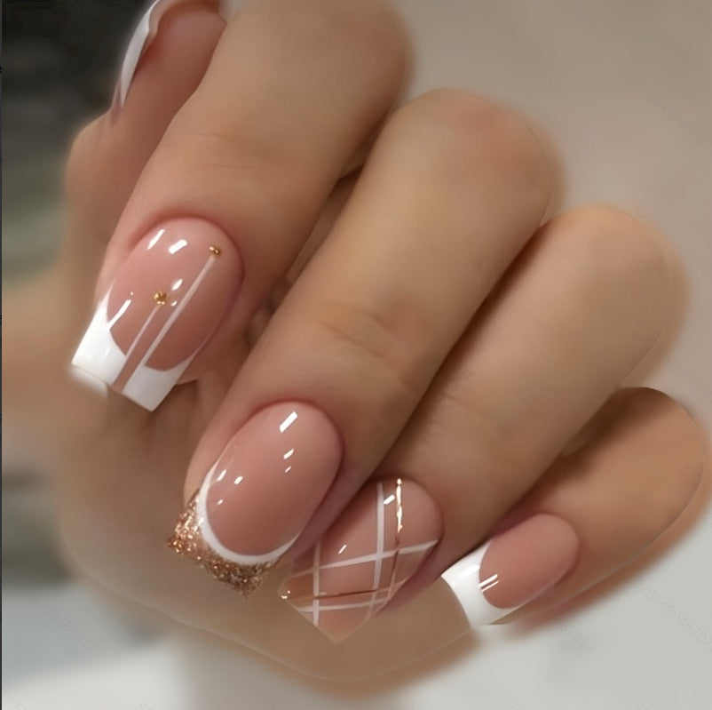 Elegant Glitter French Tip Nail Art Karnz