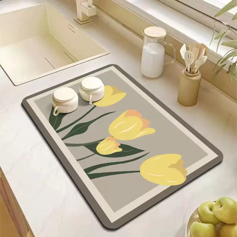 Elegante Blumen Küchenmatte