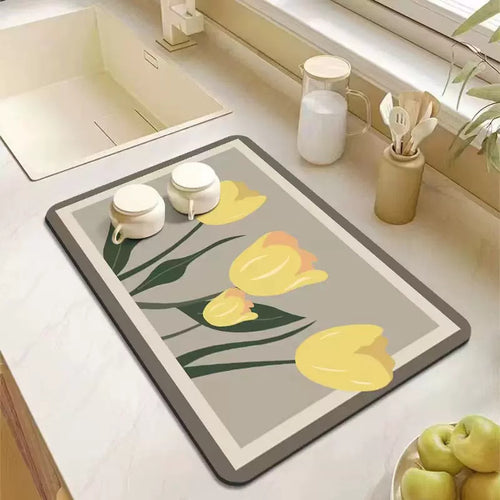 Elegante Blumen Küchenmatte