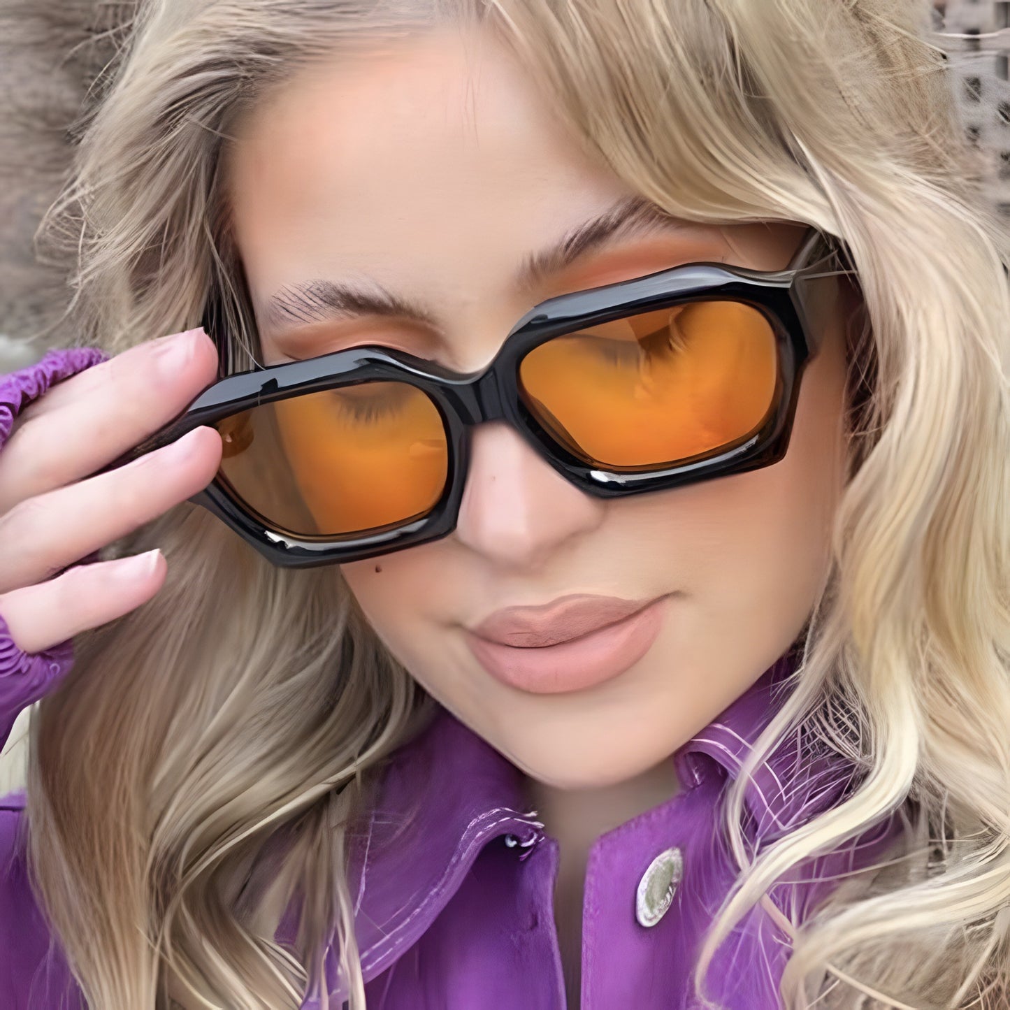 Damen trendige geometrische Sonnenbrille mit einzigartigem Design Karnz