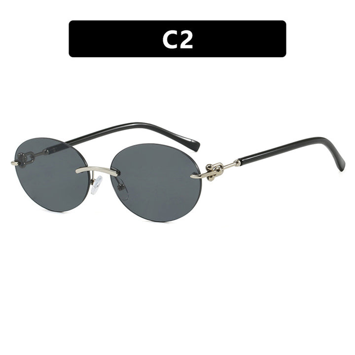 Damen ovale Sonnenbrille mit luxuriösem Metallrahmen und verspiegelten Gläsern Karnz