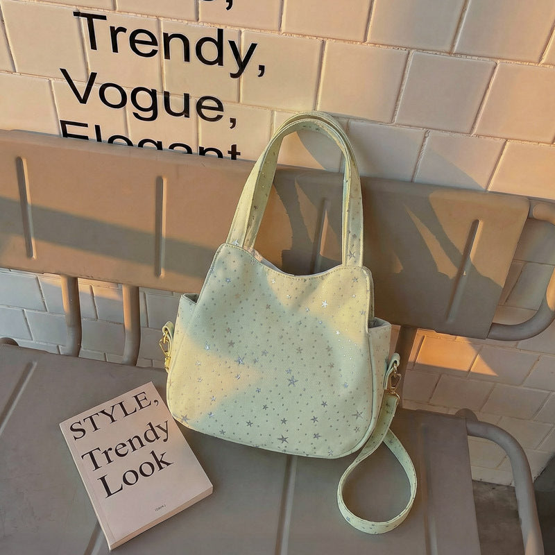 WoStar-Mustered Canvas Hobo Tasche Karnz
