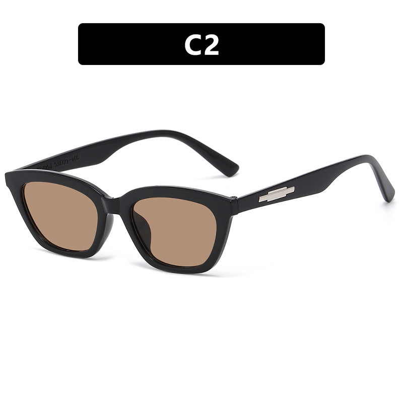 Damen trendige Sonnenbrille im eleganten Katzenaugen-Design mit schmalen Rahmen Karnz