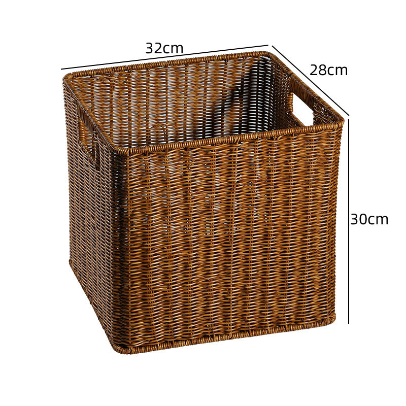 Unisex Rechteckiger Aufbewahrungskorb aus geflochtenem Rattan Karnz