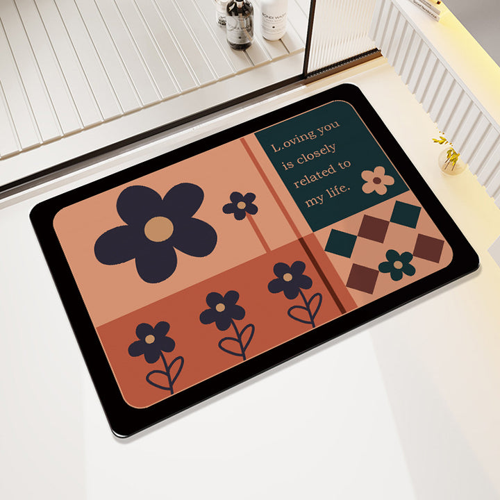 Blumen Design Baumwolle Badmatte Karnz