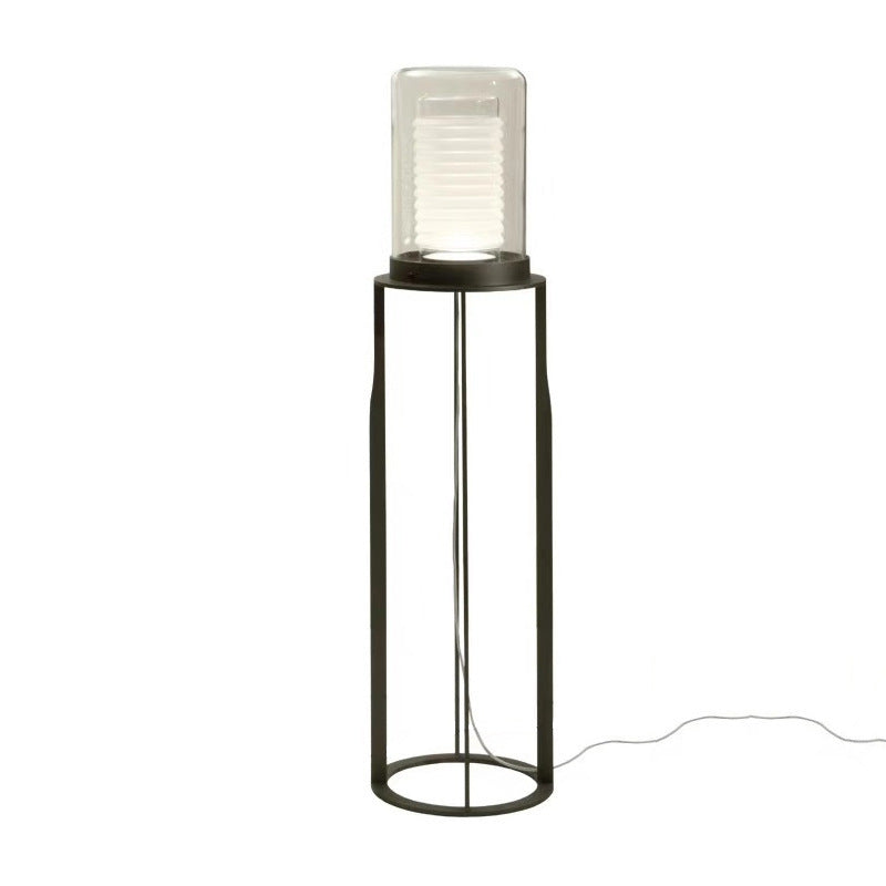 Zeitgenössische Tischlampe mit strukturiertem Glas-Schirm