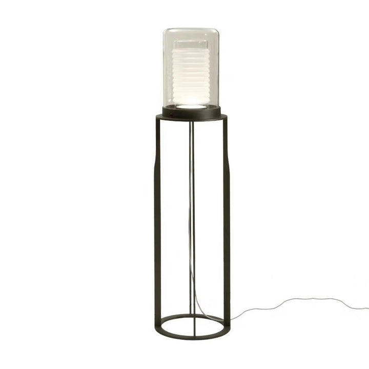 Zeitgenössische Tischlampe mit strukturiertem Glas-Schirm