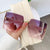 Damen oversized quadratische Sonnenbrille mit uv-schutz Karnz