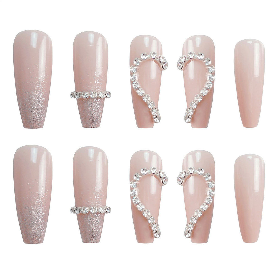 Rhinestone-beschichtet Press-On Nagelkunst Set Karnz 1790727345