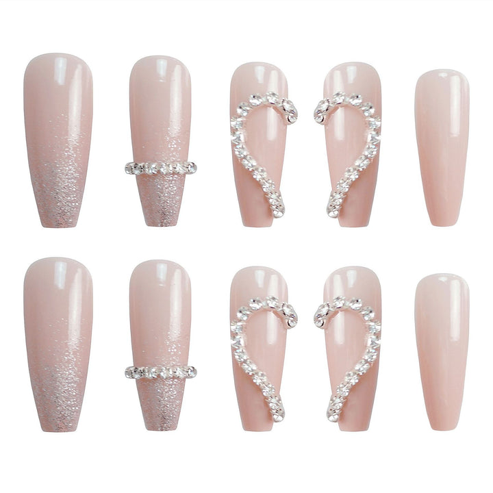 Rhinestone-beschichtet Press-On Nagelkunst Set Karnz 1790727345