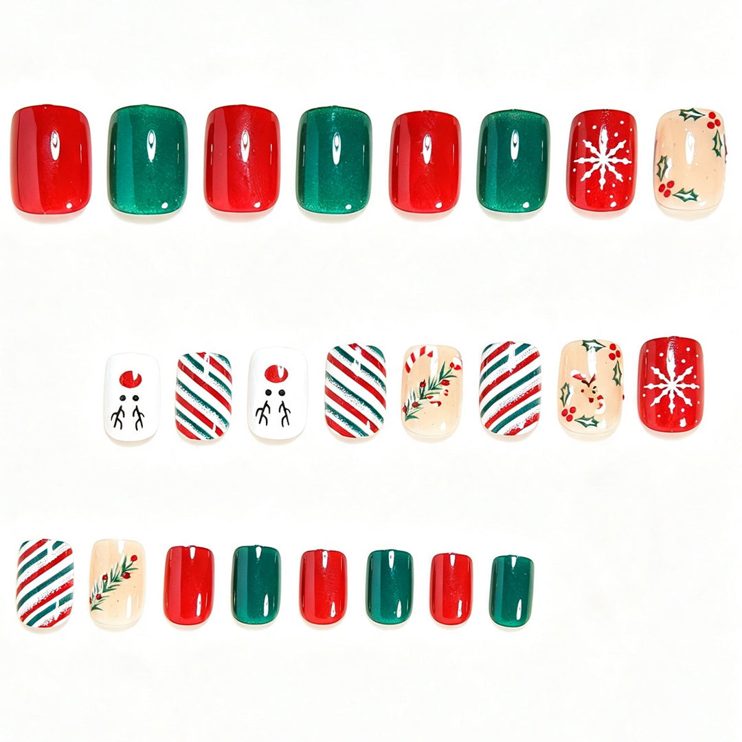 Festliche Feiertags-Themen Press-On Nail Art Karnz