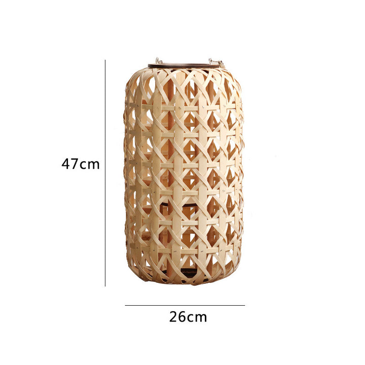Elegante Laterne aus handgewebtem Naturmaterial Karnz
