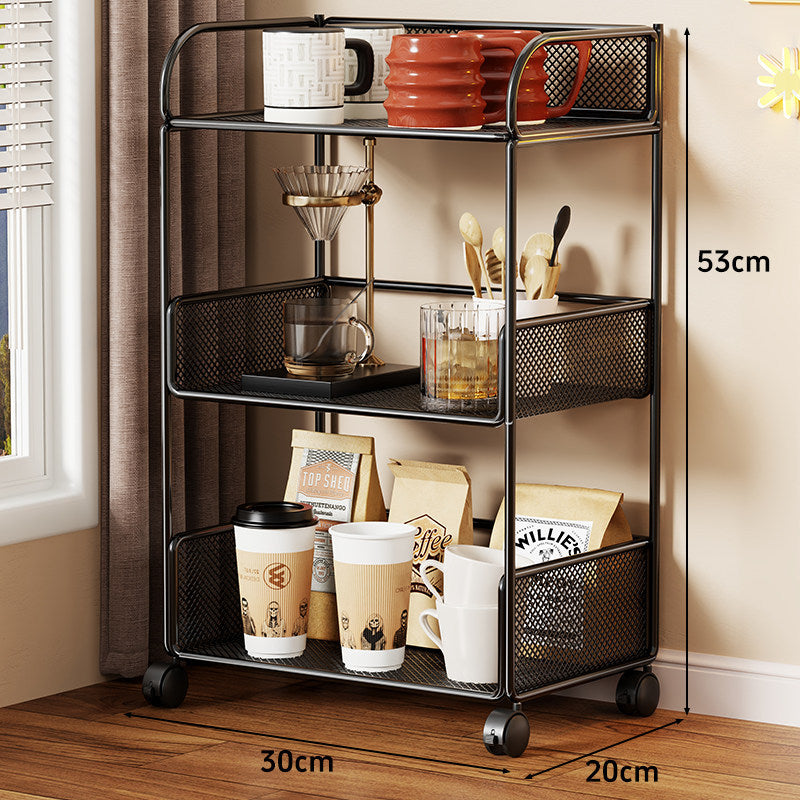 Gestaffelter Metall-Mesh-Arbeitsflächen-Organizer mit erhöhten Mesh-Seiten