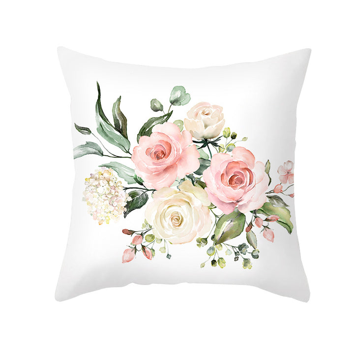 Floral Aquarell Rose Baumwoll-Leinen Quadrat Wurfkissenbezug mit unsichtbarem Reißverschluss
