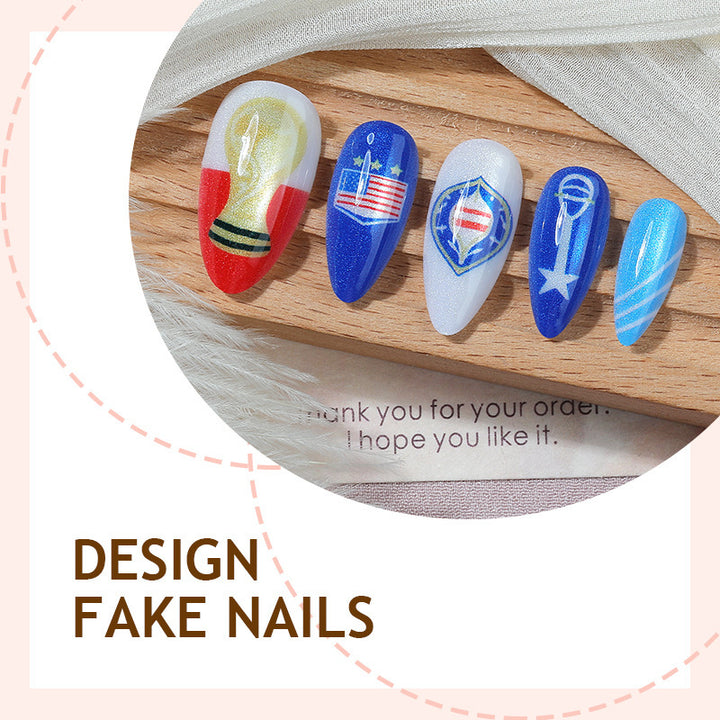 Kreatives Kunstnagelset mit sportlichen und festlichen Motiven Karnz