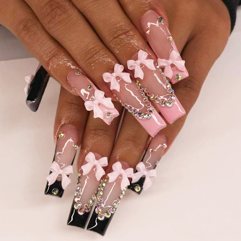 Glamouröse Glitzer-Stiletto Press-On Nägel Karnz