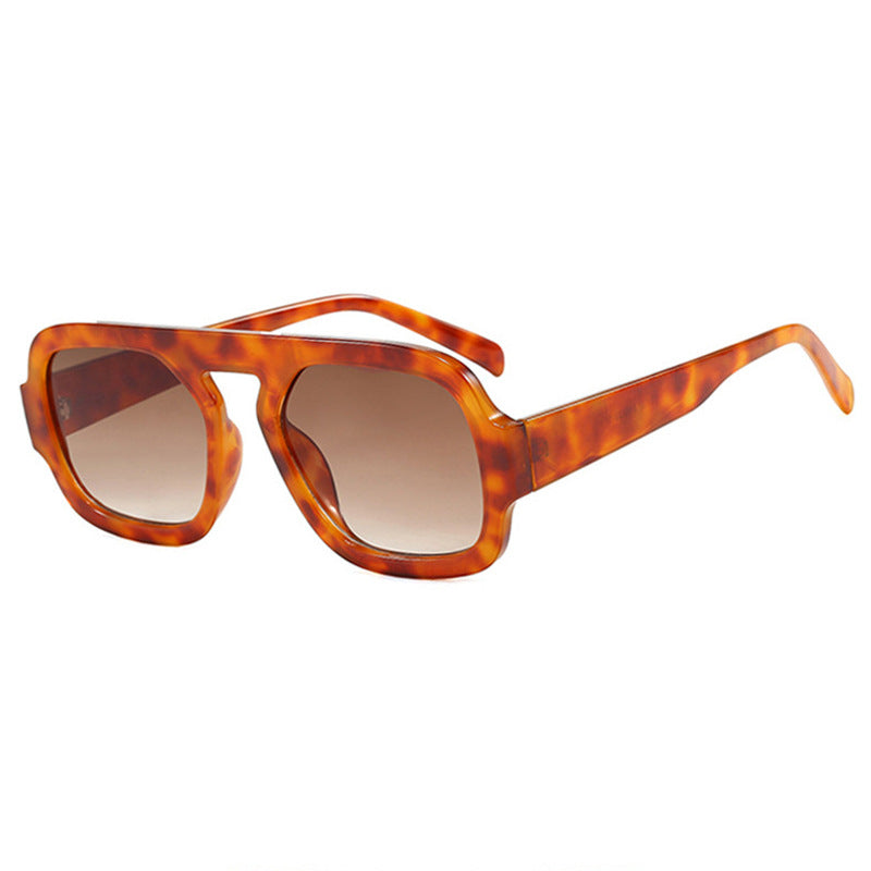 Damen stylische quadratische Sonnenbrille mit breitem Rahmen und UV-Schutz Karnz