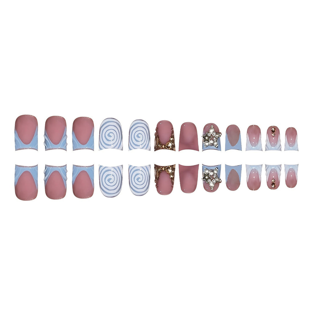 Dekoratives Press-On Nagelkunst Set Karnz