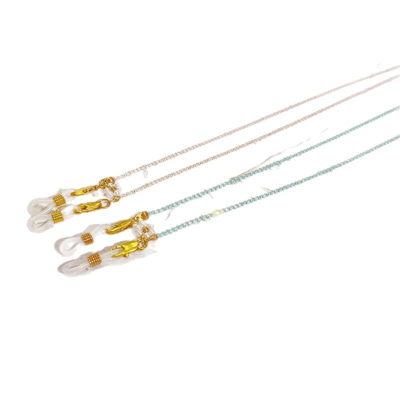 Kettenbrillenband mit Perlen und Goldanhängern Karnz
