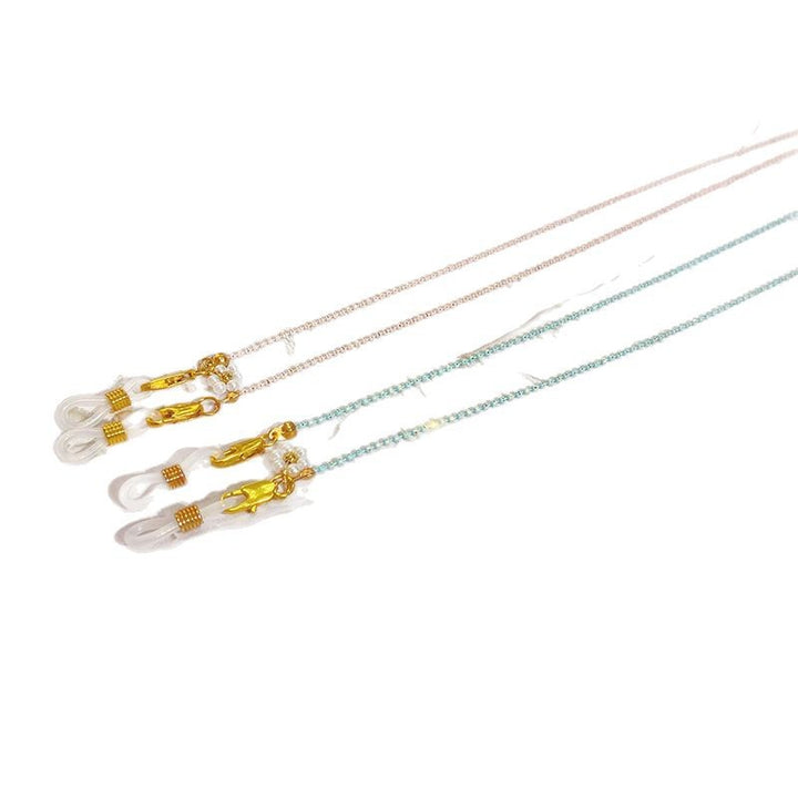Kettenbrillenband mit Perlen und Goldanhängern Karnz
