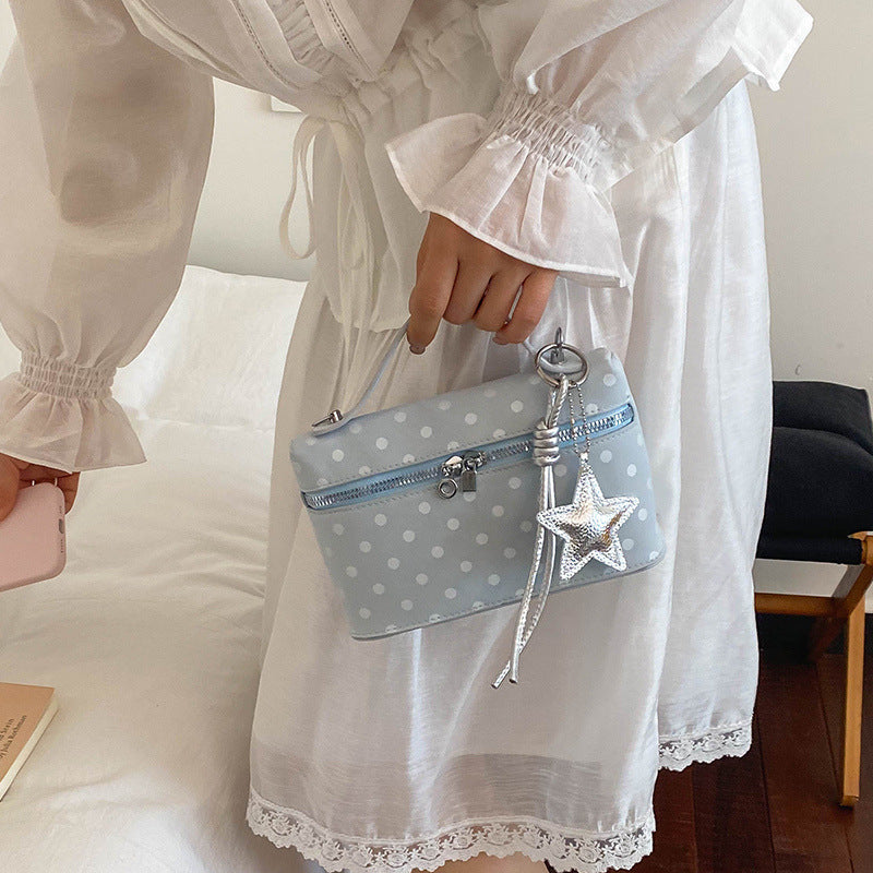 Strukturierte Polka Dot Handtasche