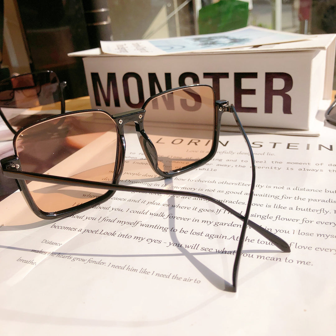 Oversized geometrische Rahmen Sonnenbrille Karnz