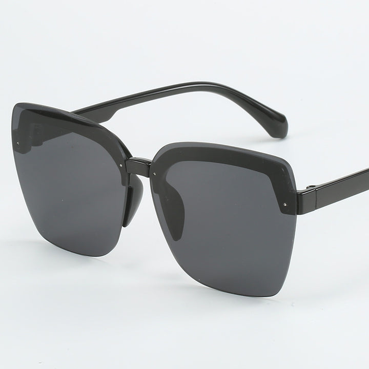 Damen modische Shield-Sonnenbrille mit modernem, eckigem Design Karnz