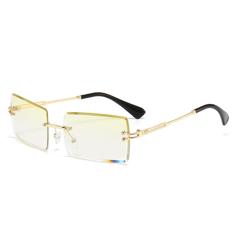 Damen modische rechteckige Sonnenbrille mit Gradient-Gläsern Karnz