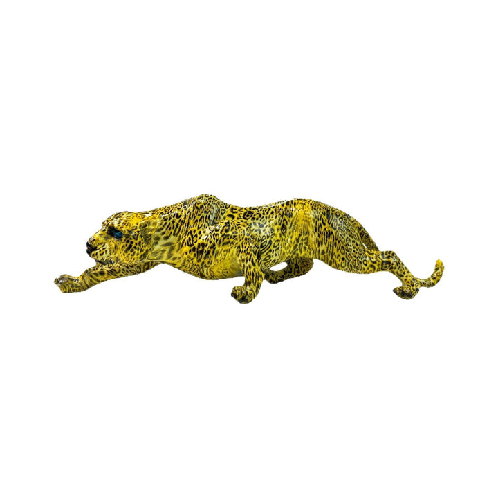 Kunstvolle und bunte Tierfigur in Pantherform Karnz
