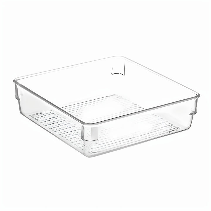 Transparente Kühlschrank-Türablage mit Riffelboden und Clipbefestigung