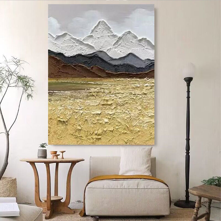 Zeitgenössische texturierte Berglandschaft Kunstwerk