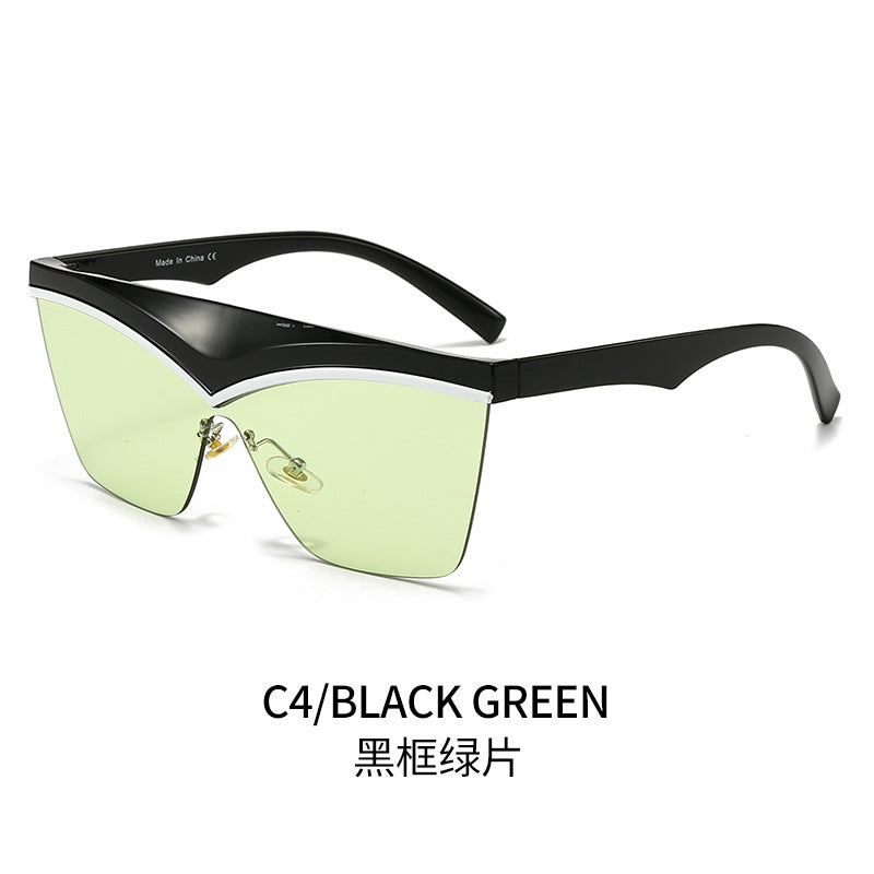 Damen Designer-Sonnenbrille mit asymmetrischem Rahmen und hochmodernen Gläsern Karnz