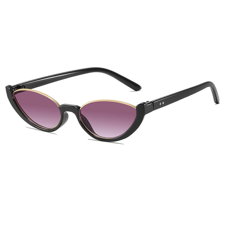 Retro-inspirierte klare Rahmen Cat Eye Sonnenbrille Karnz