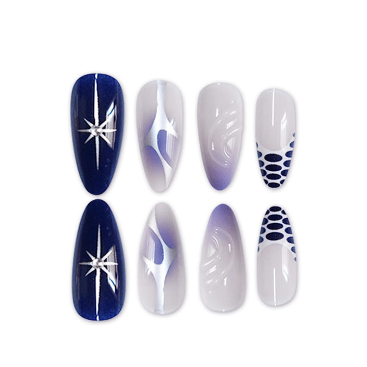 Künstlerisches Stiletto Press-On Nagelkunstset mit einzigartigem Design Karnz