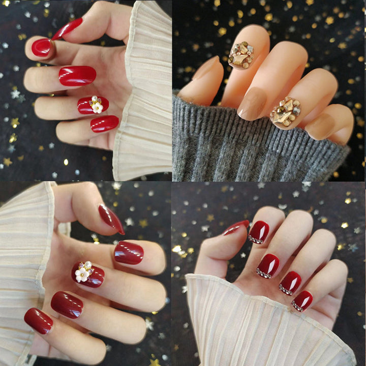 Elegante Französische Spitze Press-On Nagelkunst