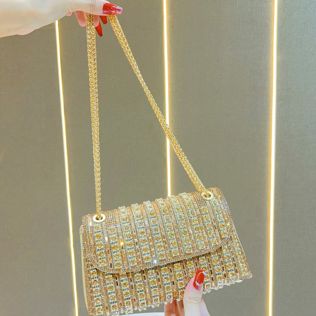 Rhinestone-besetzte Abend-Schultertasche