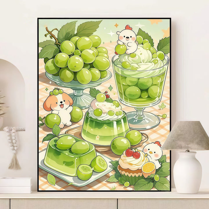 Fruchtiges Dessert-Themen-Leinwand-Kunstwerk Karnz