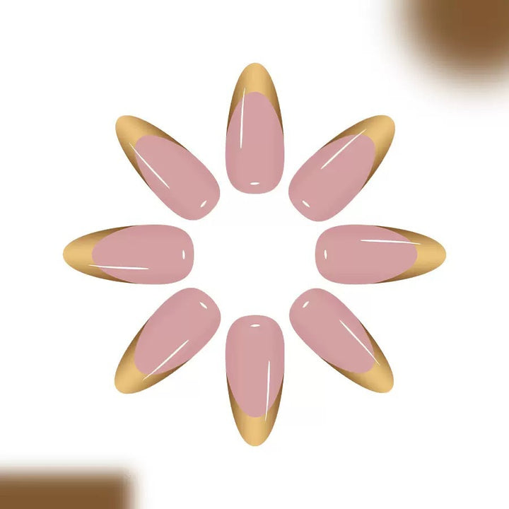 Kunstnagelset mit elegantem Goldspitzen-Design Karnz
