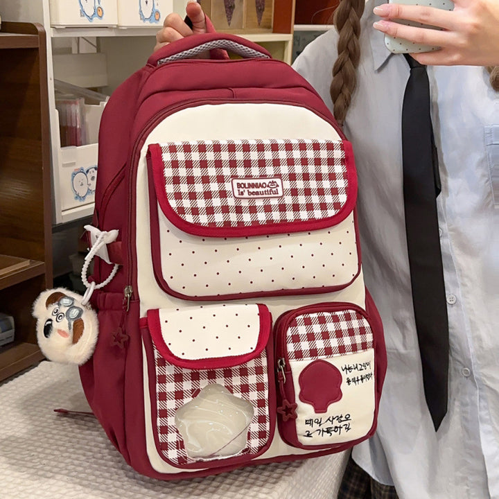 Stylische Schachbrettmuster-Rucksack
