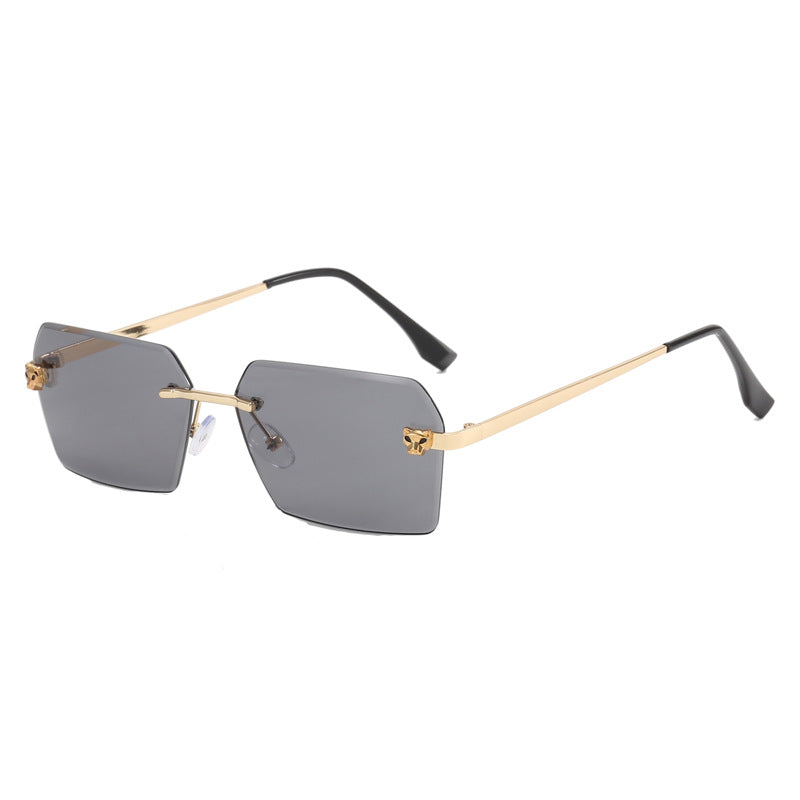 Damen modische quadratische Sonnenbrille mit elegantem Metallrahmen Karnz